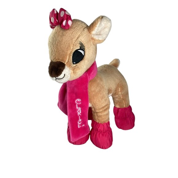 Dan Dee Clarice Plush Rudolph Reindeer 12" Pink Scarf Booties Collectors Choice - Picture 11 of 11